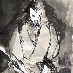 John Shane Drawing 2003 Demon Warrior